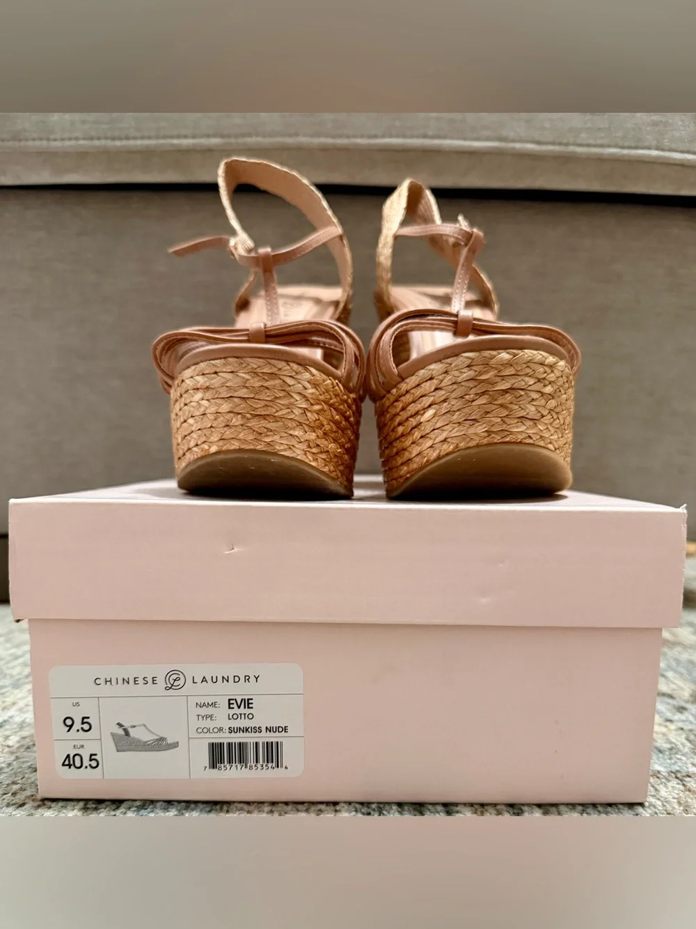 ☀️Chinese Laundry EVIE LOTTO in Sun-kissed nude Platform Wedge Sandals☀️